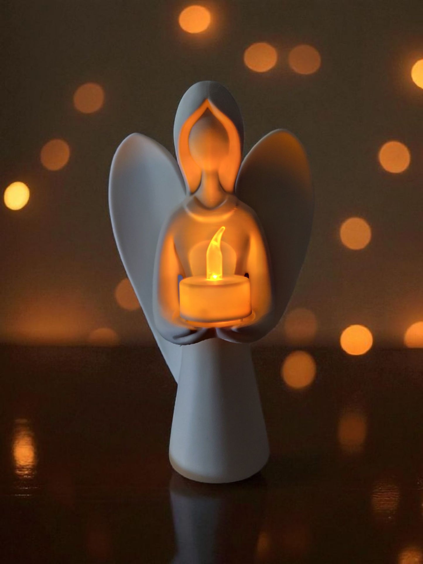 Anjo Decorativo com Vela LED – Iluminação Suave e Ambiente Acolhedor ✨🕯️