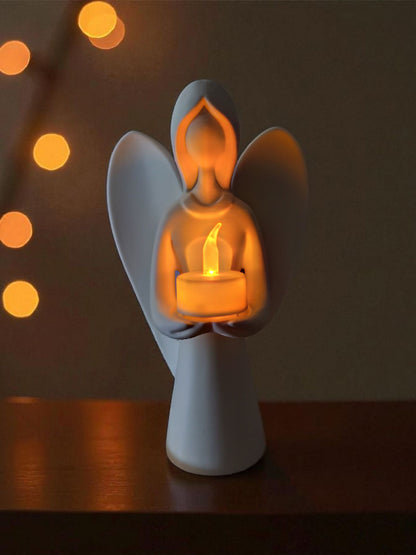 Anjo Decorativo com Vela LED – Iluminação Suave e Ambiente Acolhedor ✨🕯️
