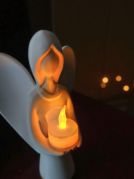 Anjo Decorativo com Vela LED – Iluminação Suave e Ambiente Acolhedor ✨🕯️