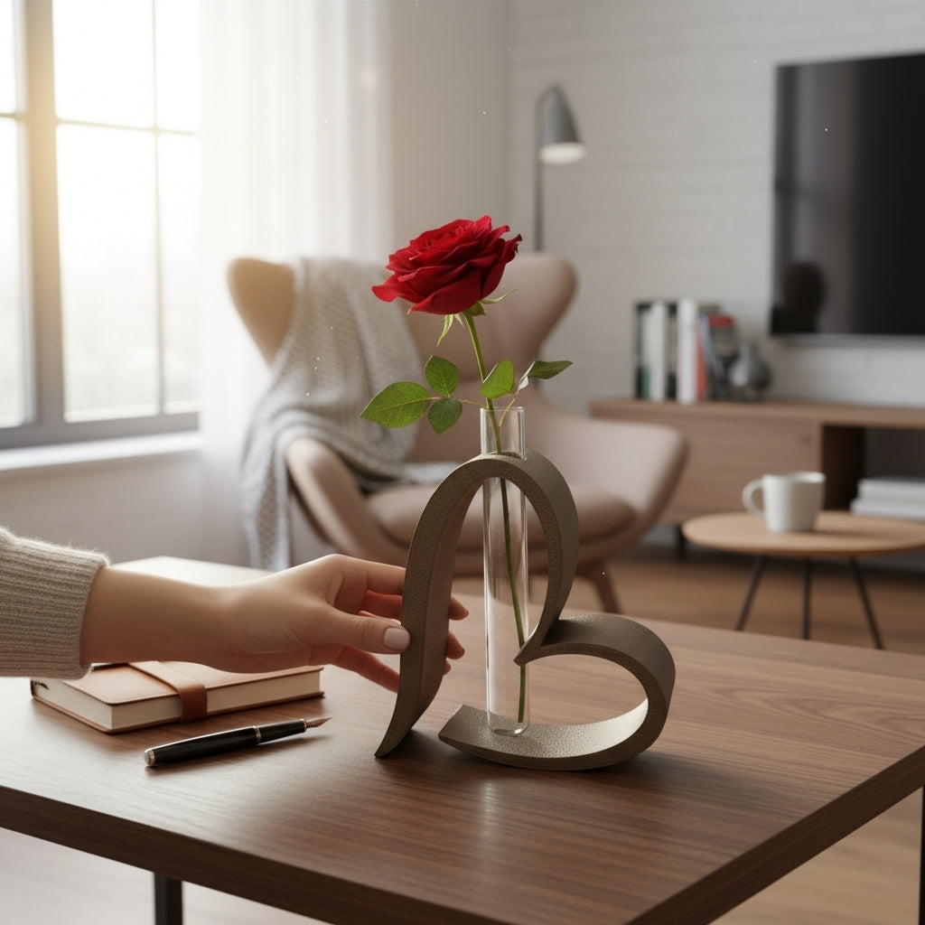 Suporte de Flor em Forma de Coração – Elegância e Amor na Decoração 🤍🌹