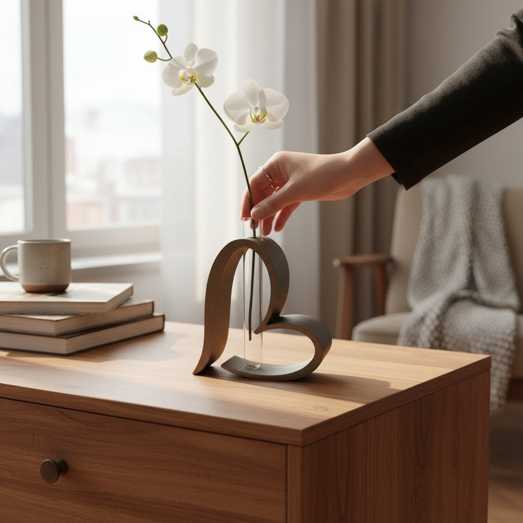 Suporte de Flor em Forma de Coração – Elegância e Amor na Decoração 🤍🌹