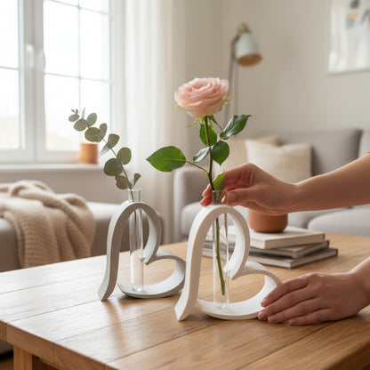Suporte de Flor em Forma de Coração – Elegância e Amor na Decoração 🤍🌹