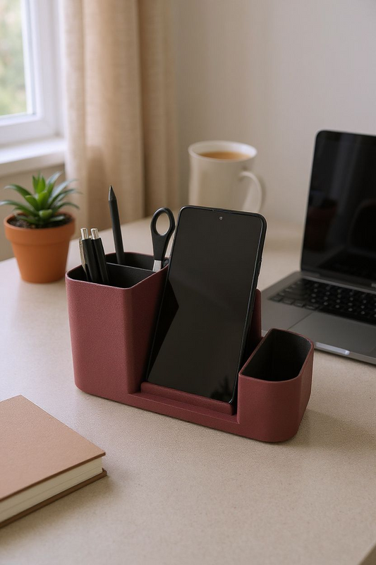 Organizador de Escritório com Suporte para Telemóvel – Funcional e Elegante 📱🗂️