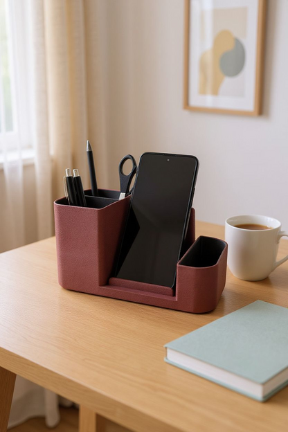 Organizador de Escritório com Suporte para Telemóvel – Funcional e Elegante 📱🗂️