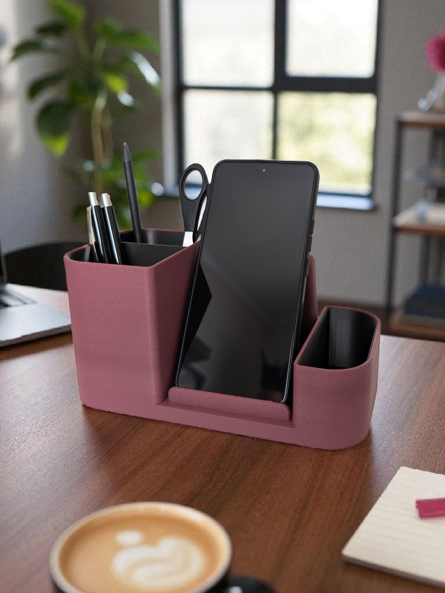 Organizador de Escritório com Suporte para Telemóvel – Funcional e Elegante 📱🗂️