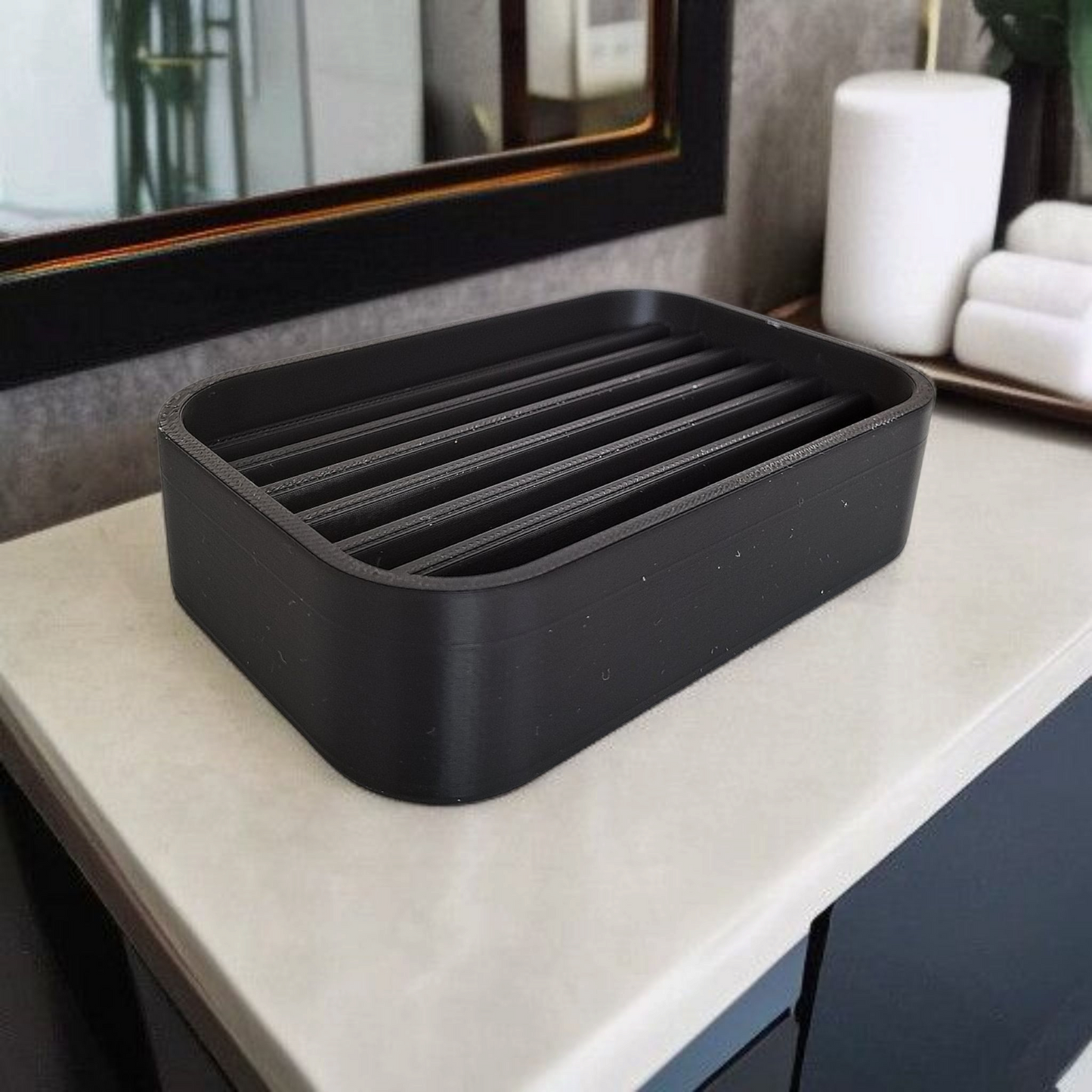 Saboneteira Moderna com Drenagem – Design Minimalista 🧼